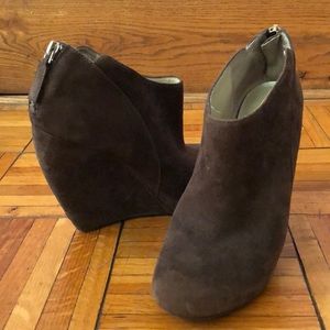 Brown Nine West wedge boots